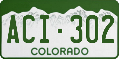 CO license plate ACI302
