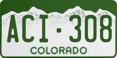 CO license plate ACI308