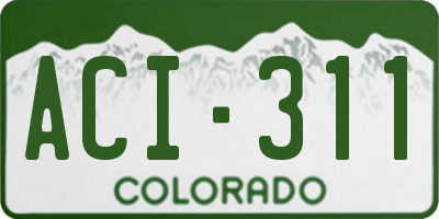 CO license plate ACI311