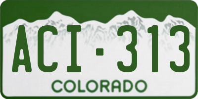 CO license plate ACI313