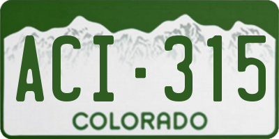 CO license plate ACI315