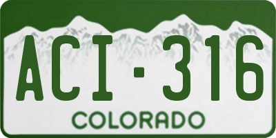 CO license plate ACI316