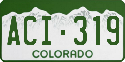 CO license plate ACI319