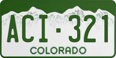 CO license plate ACI321