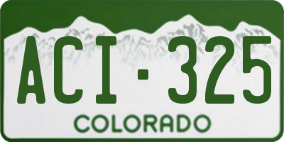 CO license plate ACI325