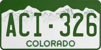CO license plate ACI326