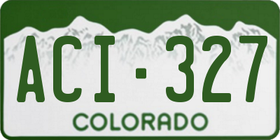 CO license plate ACI327