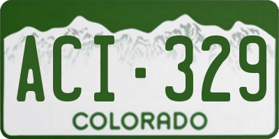 CO license plate ACI329