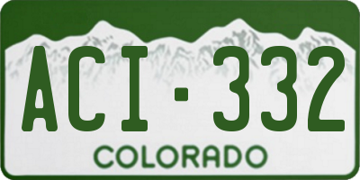 CO license plate ACI332