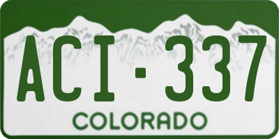 CO license plate ACI337