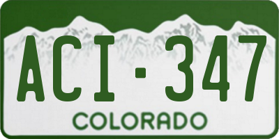 CO license plate ACI347