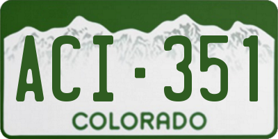 CO license plate ACI351