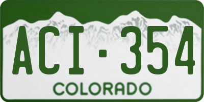 CO license plate ACI354