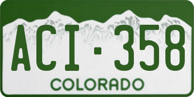 CO license plate ACI358