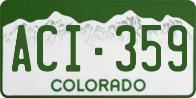 CO license plate ACI359