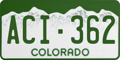 CO license plate ACI362