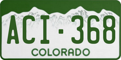 CO license plate ACI368