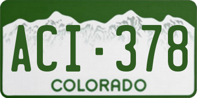CO license plate ACI378