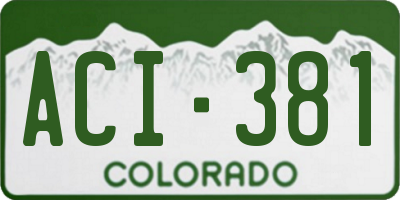 CO license plate ACI381