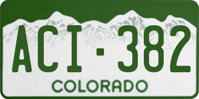 CO license plate ACI382