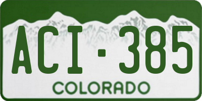 CO license plate ACI385
