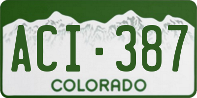 CO license plate ACI387