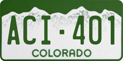 CO license plate ACI401