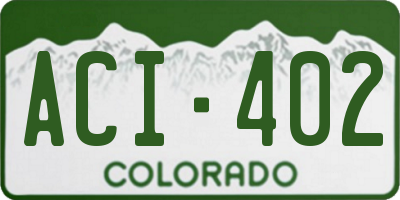 CO license plate ACI402