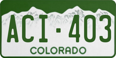 CO license plate ACI403