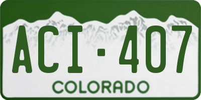 CO license plate ACI407