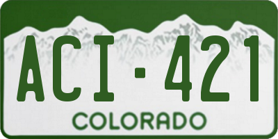 CO license plate ACI421