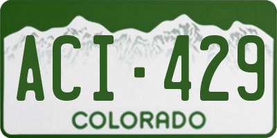 CO license plate ACI429
