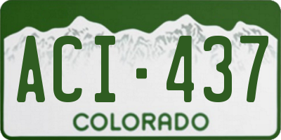 CO license plate ACI437
