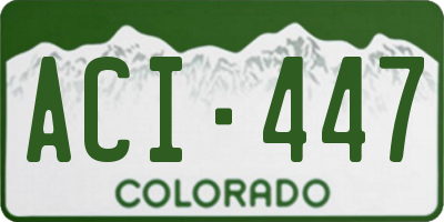 CO license plate ACI447