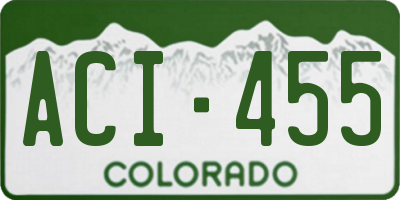 CO license plate ACI455