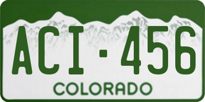 CO license plate ACI456