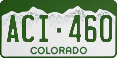 CO license plate ACI460