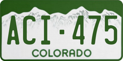 CO license plate ACI475