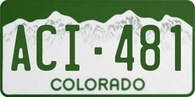 CO license plate ACI481