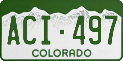 CO license plate ACI497