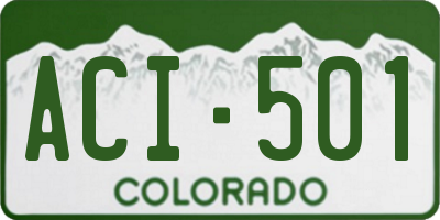 CO license plate ACI501