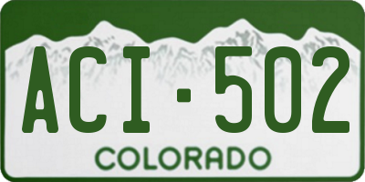 CO license plate ACI502