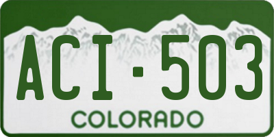 CO license plate ACI503