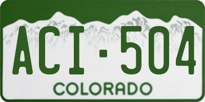 CO license plate ACI504