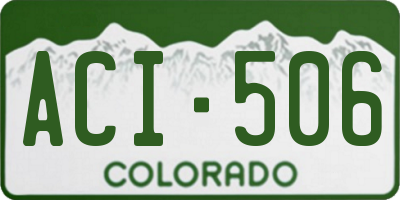 CO license plate ACI506