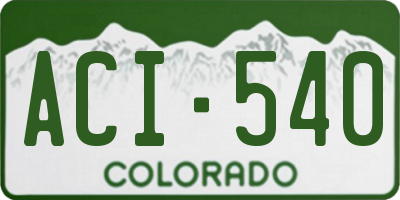 CO license plate ACI540