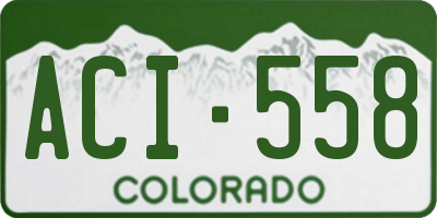 CO license plate ACI558