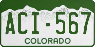 CO license plate ACI567