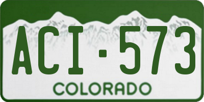 CO license plate ACI573