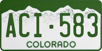 CO license plate ACI583